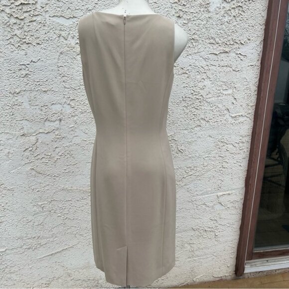 Ann Taylor Classic Beige Sleeveless Sheath Dress - Picture 2 of 13